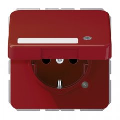 Kontaktligzda SCHUKO, 16 A 250 V ~, ar indikātoru, marķējams, ar bērnu drošību un vāciņu sarkans