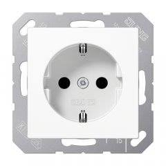 Kontaktligzda SCHUKO, 16 A 250 V ~, ar bērnu drošību, duroplasts antibakteriāls, Serie AS, balts