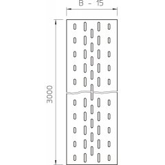 Trepes ieliktnis perforēta kabeļu trepem 200x3000, St, DD