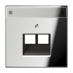 Virsma IAE/UAE-datu rozetei 2 x 8-polig, marķējams, Metall verchromt, Serie LS, glanzchrom