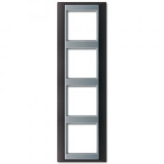 Rāmītis 4-vietīgs, vertikālā un horizontālā montāža, plastmasa, A PLUS, antracīts-alumīnija