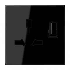 Kontaktligzda pārslēdzama, Typ G + I, 13 A 250 V ~, Serie LS, melns