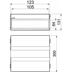 Ugunsdrošības kārba, 4-pusēja 300x123x130, V2A, 1.4301, 2B PMB 610-4 A2