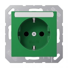 Kontaktligzda SCHUKO, 16 A 250 V ~, marķējams, termoplasts, Serie AS/A, zaļš