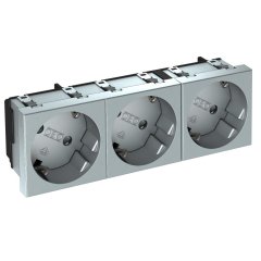 Kontaktligzda 3-viet.,33° slīpa kodēta, aizsargkontakts 250V, 10/16A, PC, alumīnija lakots STD-D3S AL3