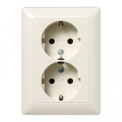 Kontaktligzda SCHUKO, 16 A 250 V ~, ar bērnu drošību, duroplasts, Serie AS, ziloņkaula