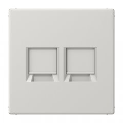 Virsma (ar fiksatoru) modulārai datu rozetei 2-vietīga, UMA-CAT6A, termoplasts, Serie LS, gaiši pelēks