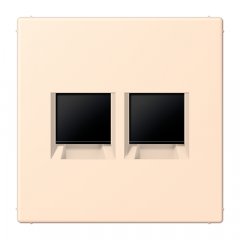 Virsma (ar fiksatoru) modulārai datu rozetei 2-vietīga, UMA-CAT6A, termoplasts lakots, Serie LS, terre sienne pâle