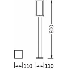 Apgaismes stabiņš ENDURA Classic Frame 80cm Post E27