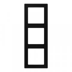 Rāmītis 3-vietīgs, vertikālā un horizontālā montāža, termoplasts krāsots, LS ZERO, grafītmelns matēts