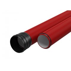 EVOCAB SUPER HARD pipe, OD 110mm, 6m, sarkana, N1250, ., ar uzmavu, EN 61386-24