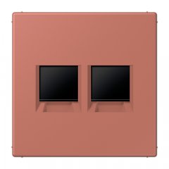 Virsma (ar fiksatoru) modulārai datu rozetei 2-vietīga, UMA-CAT6A, termoplasts lakots, Serie LS, terre sienne brique