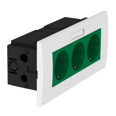 Rozetes komplekts priekš 3-vietīga Modul 45 84x185x59mm, PC, piparmētru zaļa, 6029 SDE-RW D0GN3B