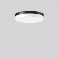 Gaismeklis FLAT SLIM round, 25...41 W, 2450...4000 lm, 830, 840, anthracite, Sensor Ceiling and wall luminaires, D 400 H 75, Opal glass, HF movement sensor