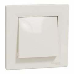 Asfora - 1pole 2way switch -10AX screwless, krēmkrāsas