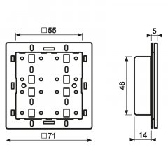 Taustes sensors maģistrāļu sistēmai KNX RF Funk-Wandsender-Modul 1fach, F40 KNX, Free@Home iekārtas