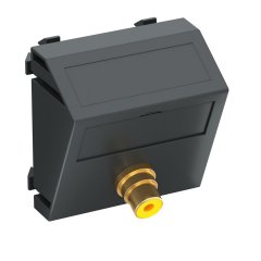 Media adapteris video tulpe 1x vietīgs, rozete-rozete 45x45mm, PC, pelēkmelna, 7021 MTS-R F SWGR1