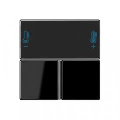 Taustiņs 3-viet, F40 KNX telpas kontrolierim, Serie A, melns