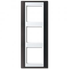 Rāmītis 3-vietīgs, vertikālā un horizontālā montāža, plastmasa, A PLUS, antracīts-balts