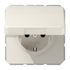 Kontaktligzda SCHUKO, 16 A 250 V ~, ar bērnu drošību un vāciņu, termoplasts, Serie CD, ziloņkaula