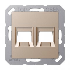 Virsma (ar fiksatoru) modulārai datu rozetei 2-vietīga, EMT, AMP, MTRJ, termoplasts lakots, Serie A, šampanieša krāsā