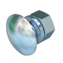 Skrūve ar pusapaļo galviņu ar šeibu un uzgriezni M8x20, St, F