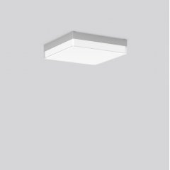 Gaismeklis FLAT SLIM square, 13...21 W, 1350...2400 lm, 830, 840, silver, Sensor Ceiling and wall luminaires, L 300 B 300 H 67, Opal glass, HF movement sensor