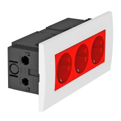 Rozetes komplekts priekš 3-vietīga Modul 45 84x185x59mm, PC, signālsarkana, 3001 SDE-RW D0RT3