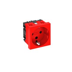 Kontaktligzda 0°, 1-vietīga kodēta, aizsargkontakts 250V, 10/16A, PC, signālsarkana, 3001 STD-D0K SRO1
