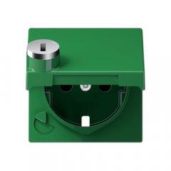 Centrālplate kontaktligzdai, ar vāku, termoplasts, Serie A, zaļš (für SV)