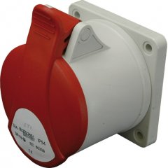 EER 1653 16A, 400V, 3P+N+PE,taisna paneļu kontaktligzda, IP54,