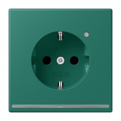 Kontaktligzda SCHUKO, 16 A 250 V ~, ar LED apgaismojumu, ar bērnu drošību, Serie LS, vert anglais