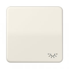 Taustiņs 1-viet, ar spuldzes simbolu, duroplasts, Serie CD, ziloņkaula