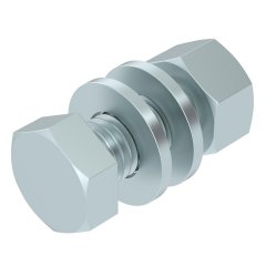 Sešstūra skrūve ar šeibu un uzgriezni M12x30, St, F