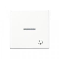 Taustiņs 1-viet, ar indikācijas logu, ar zvana simbolu, termoplasts, Serie A, balts
