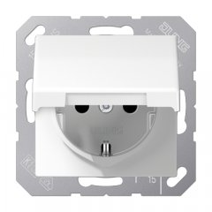 Kontaktligzda SCHUKO, 16 A 250 V ~, ar vāciņu, duroplasts antibakteriāls, Serie AS, balts