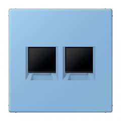 Virsma (ar fiksatoru) modulārai datu rozetei 2-vietīga, UMA-CAT6A, termoplasts lakots, Serie LS, bleu céruléen 59