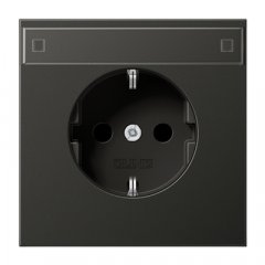 Kontaktligzda SCHUKO, 16 A 250 V ~, marķējams, ar bērnu drošību, Aluminium krāsots, Serie LS, antracīts