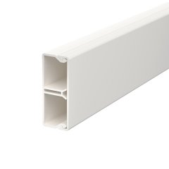 Kabeļu kanāls ar starpsienu/perfor.pamatne 20x50x2000, PVC, dzidri balts, 9010