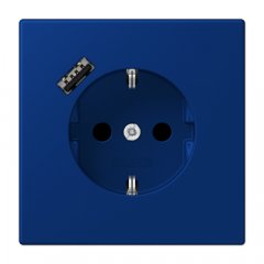 Kontaktligzda SCHUKO 16 A 250 V ~, USB pieslēgvieta 1 x Typ A, ar bērnu drošību, Serie LS, bleu outremer foncé