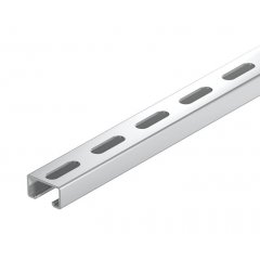 Profilēta sliede perf., šlices platums 18 mm 2000x40x22,5, V2A, 1.4301, 2B