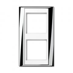 Rāmītis 2-vietīgs, vertikālā un horizontālā montāža, plastmasa, A PLUS, spilgti hromēts-balts