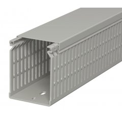 Perforēts vādu kanāls 80x60x2000, PVC, akmens pelēks, 7030 LK4 N 80060
