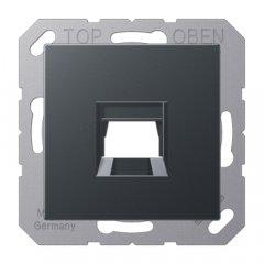 Virsma (ar fiksatoru) modulārai datu rozetei 1-vietīga, EMT, AMP, MTRJ, termoplasts lakots, Serie A, anthrazit matt