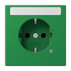 Kontaktligzda SCHUKO, 16 A 250 V ~, ar indikātoru, marķējams, ar bērnu drošību, termoplasts zaļš