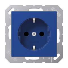 Kontaktligzda SCHUKO, 16 A 250 V ~, ar bērnu drošību, termoplasts, Serie AS/A, zils