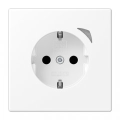 Kontaktligzda SCHUKO, 16 A 250 V ~, skrūvju spailes, ar indikātoru un bērnu drošību, termoplasts krāsots, Serie LS, sniegbalts matēts