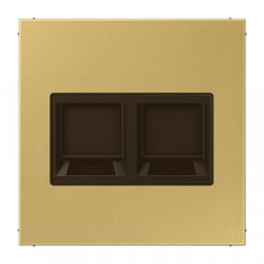 Virsma (ar fiksatoru) modulārai datu rozetei 2-vietīga, UMA-CAT6A,  Serie LS, misiņš