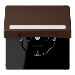 Kontaktligzda SCHUKO, 16 A 250 V ~, marķējams, ar bērnu drošību un vāciņu, termoplasts krāsots, Serie LS, terre d