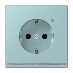 Kontaktligzda SCHUKO, 16 A 250 V ~, ar LED apgaismojumu, ar bērnu drošību, Serie LS, céruléen clair